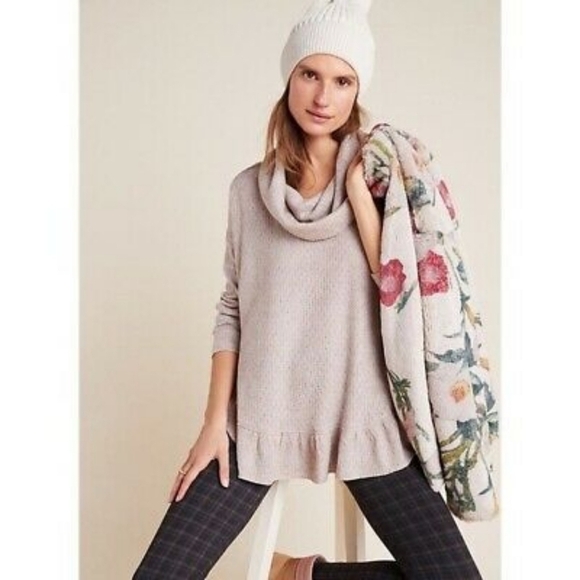 Anthropologie Maeve Addie Ruffled Hacci Pullover Sweater - Picture 1 of 7